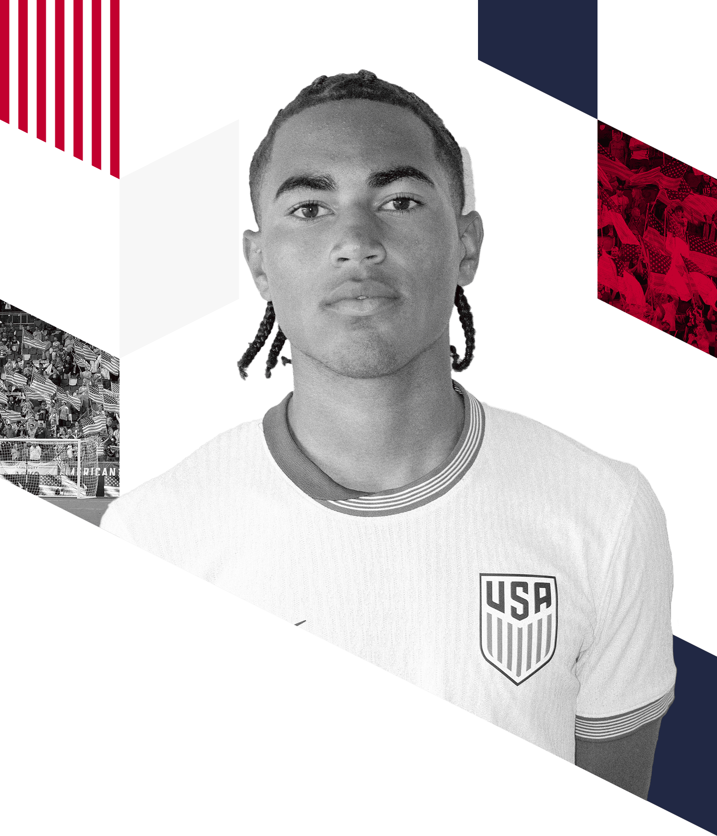 Zavier Gozo in a United States youth national team portrait ahead of his Crystal Palace transfer.