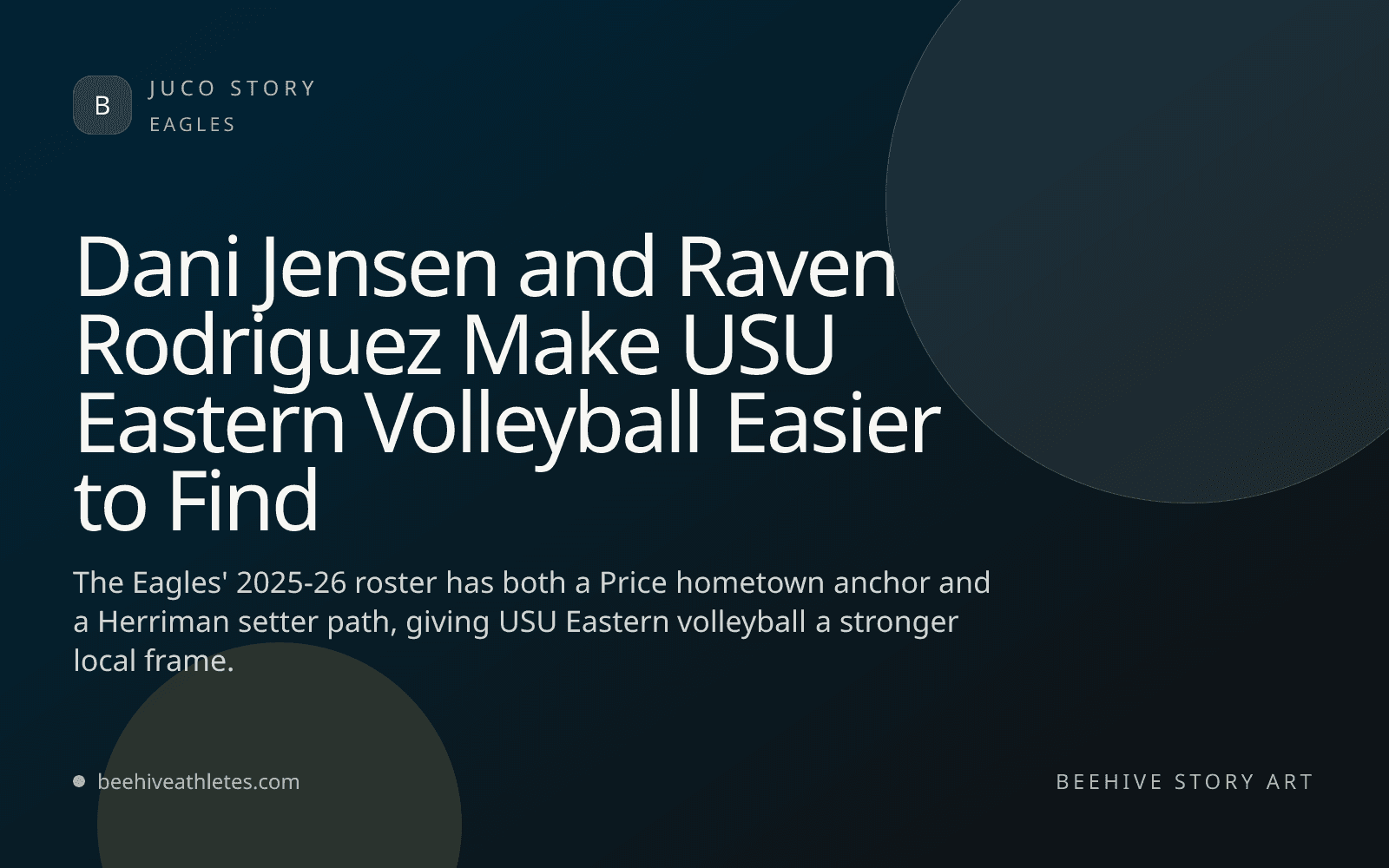 Beehive Athletes story art for USU Eastern volleyball profiles.