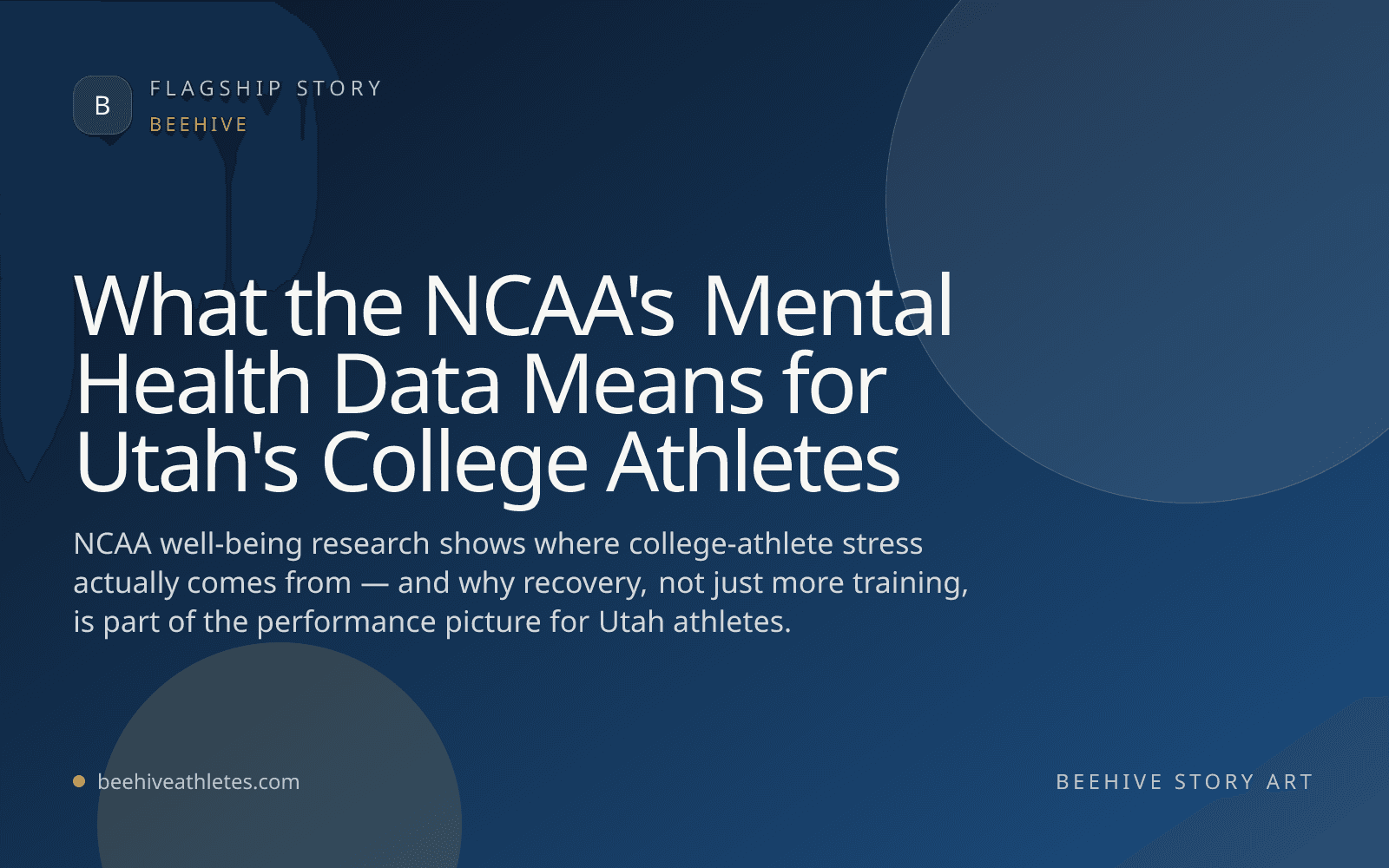 Beehive Athletes story art for Utah college athlete mental health and recovery coverage.