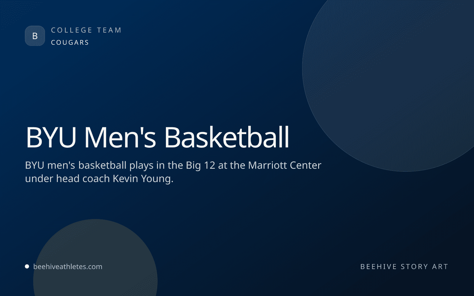 Beehive Athletes team art for BYU men's basketball.