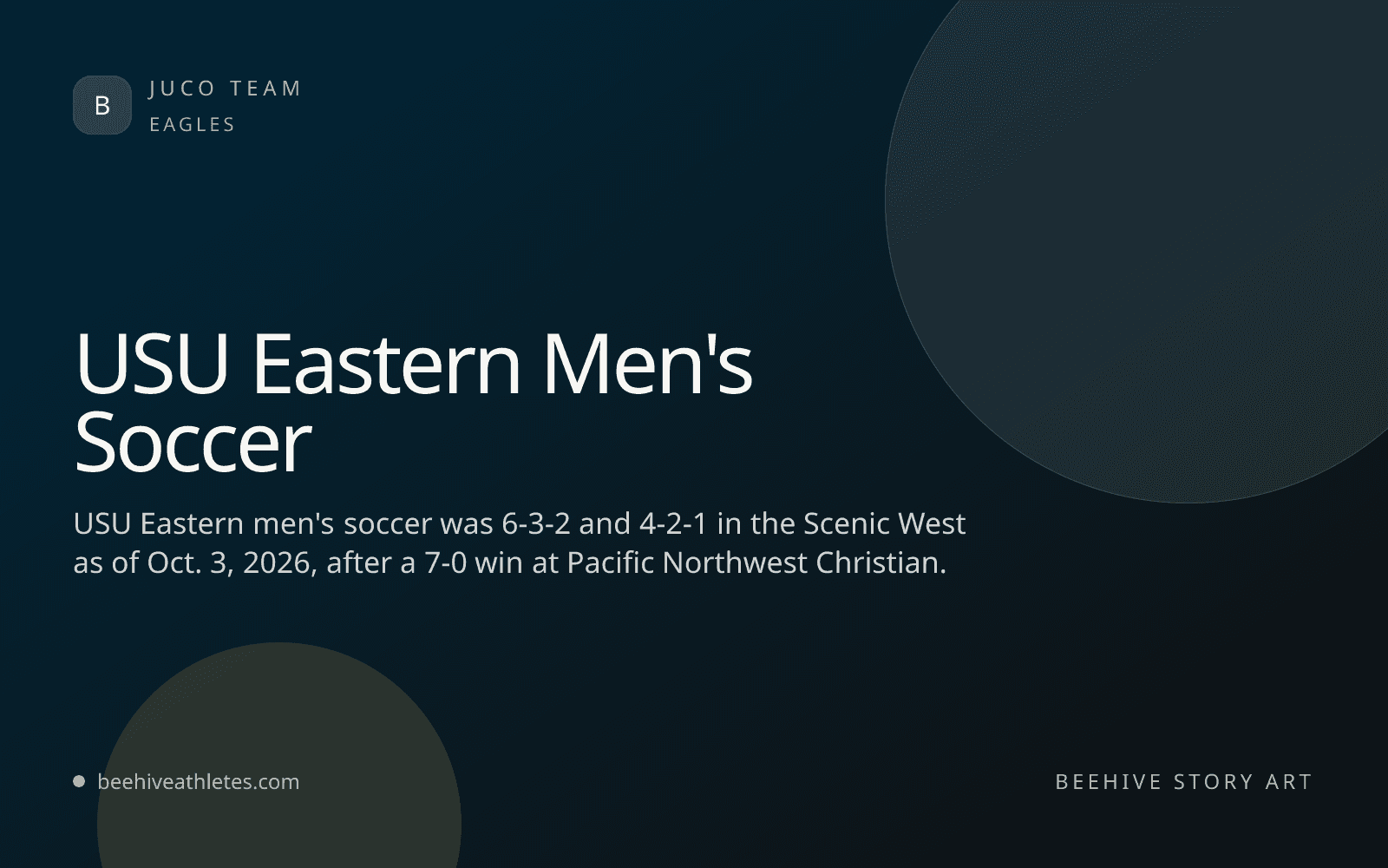 Beehive Athletes team artwork for USU Eastern men's soccer.