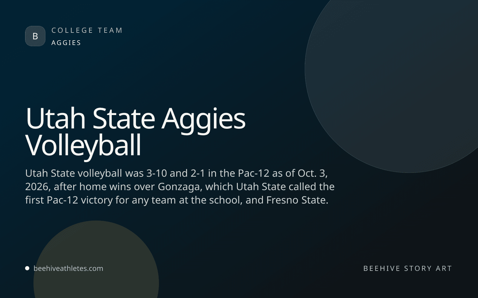 Beehive Athletes team art for Utah State volleyball.
