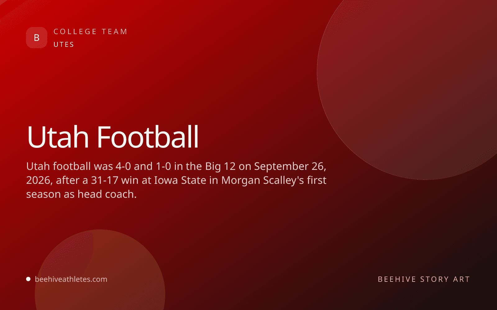 Beehive Athletes team art for Utah football.