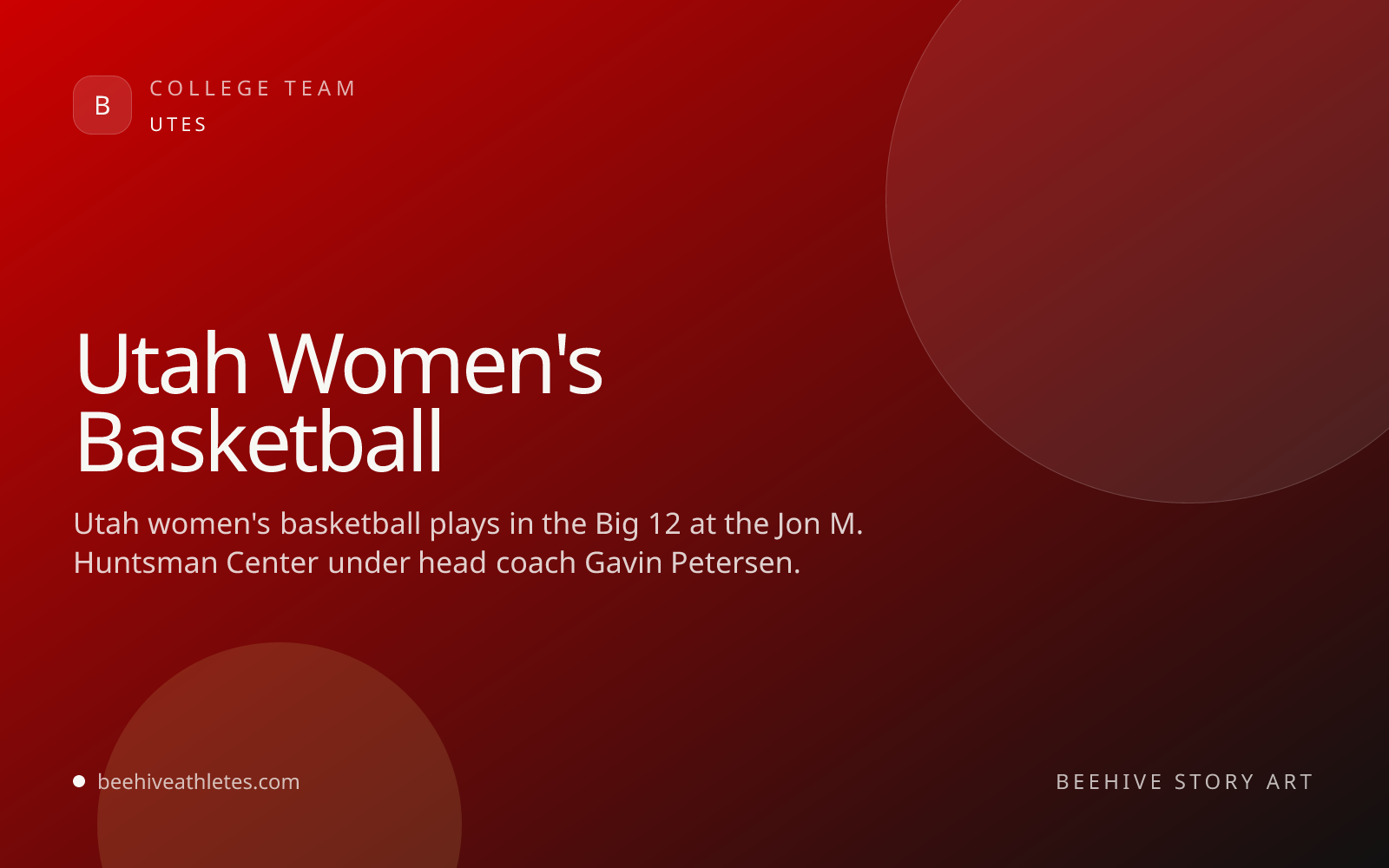Beehive Athletes team art for Utah women's basketball.