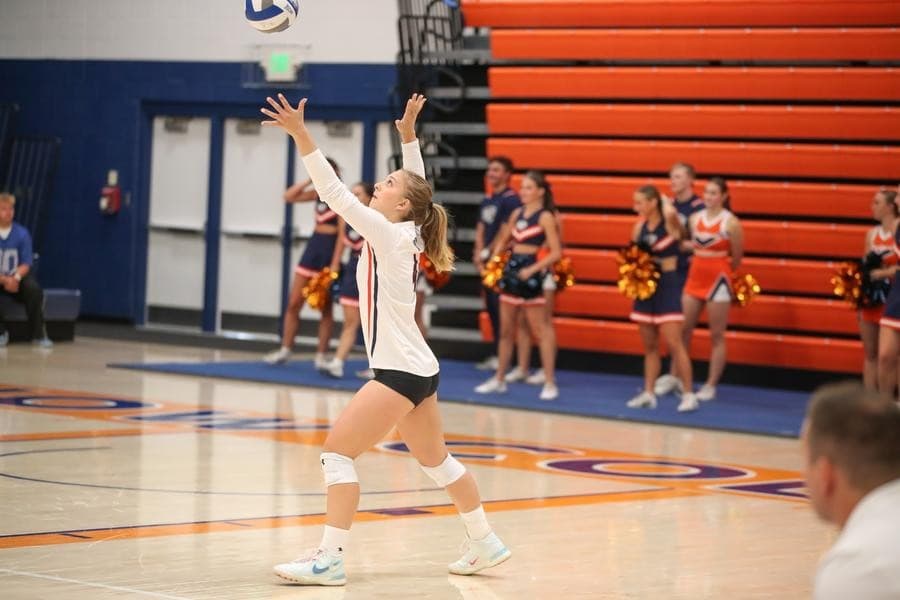 Snow College volleyball player in action in an official athletics photo used with the Badgers' September 3, 2026 preview.